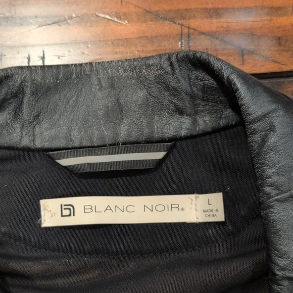 Blanc Noir Quilted Leather Mesh Moto Jacket * Runs Small* - Picture 5 of 12